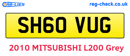 SH60VUG are the vehicle registration plates.