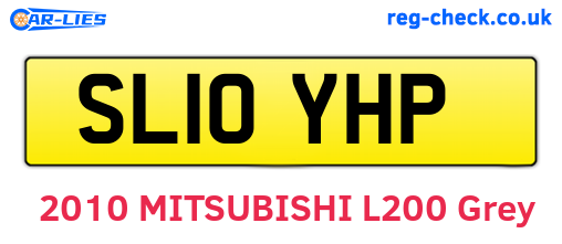SL10YHP are the vehicle registration plates.