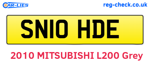SN10HDE are the vehicle registration plates.