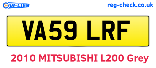 VA59LRF are the vehicle registration plates.