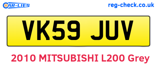 VK59JUV are the vehicle registration plates.