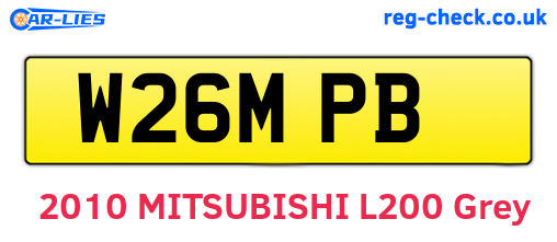 W26MPB are the vehicle registration plates.