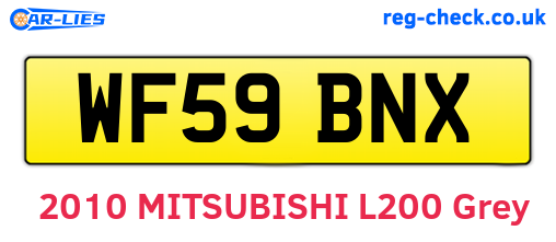 WF59BNX are the vehicle registration plates.