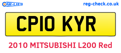 CP10KYR are the vehicle registration plates.