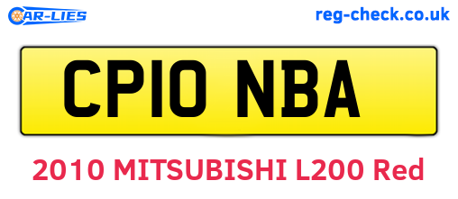 CP10NBA are the vehicle registration plates.