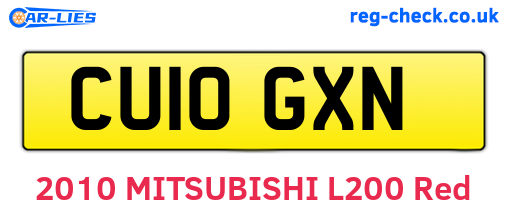 CU10GXN are the vehicle registration plates.