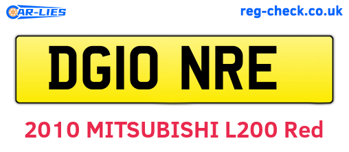 DG10NRE are the vehicle registration plates.