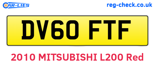 DV60FTF are the vehicle registration plates.