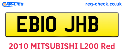 EB10JHB are the vehicle registration plates.