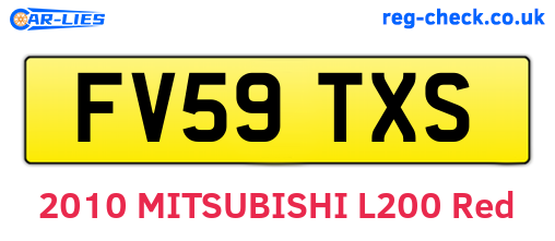 FV59TXS are the vehicle registration plates.