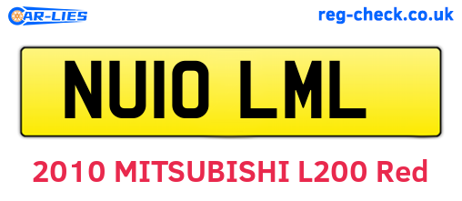 NU10LML are the vehicle registration plates.