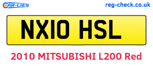 NX10HSL are the vehicle registration plates.