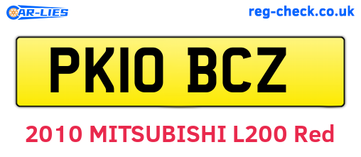 PK10BCZ are the vehicle registration plates.