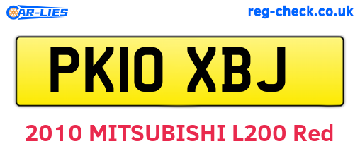 PK10XBJ are the vehicle registration plates.