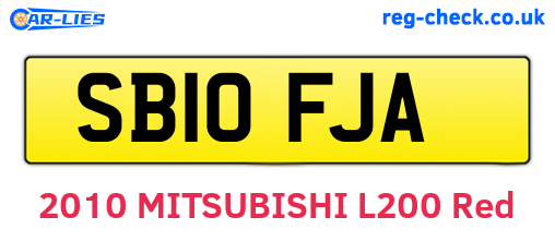 SB10FJA are the vehicle registration plates.