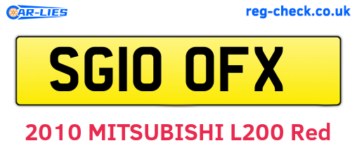 SG10OFX are the vehicle registration plates.
