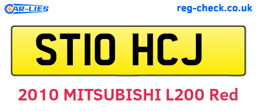 ST10HCJ are the vehicle registration plates.