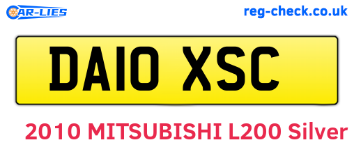 DA10XSC are the vehicle registration plates.