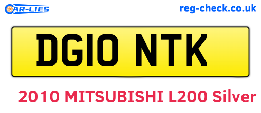 DG10NTK are the vehicle registration plates.