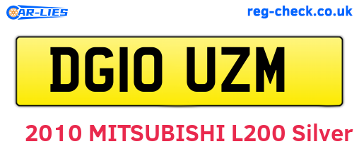 DG10UZM are the vehicle registration plates.