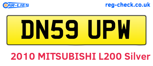 DN59UPW are the vehicle registration plates.