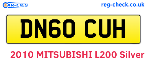 DN60CUH are the vehicle registration plates.