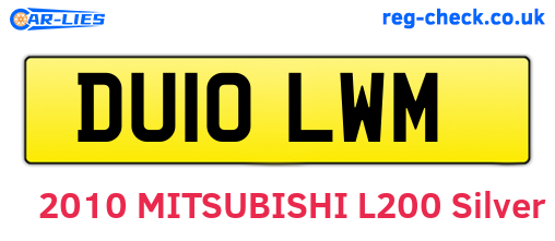 DU10LWM are the vehicle registration plates.