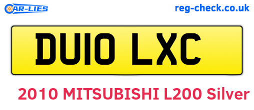 DU10LXC are the vehicle registration plates.