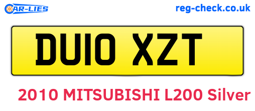 DU10XZT are the vehicle registration plates.