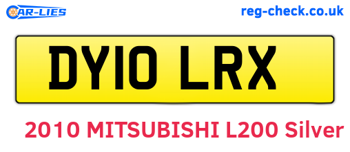 DY10LRX are the vehicle registration plates.
