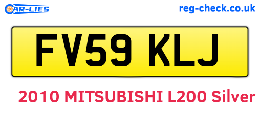 FV59KLJ are the vehicle registration plates.