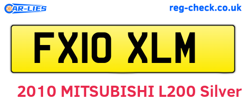 FX10XLM are the vehicle registration plates.
