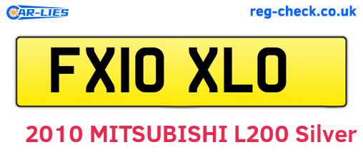 FX10XLO are the vehicle registration plates.