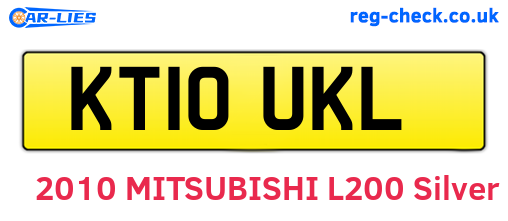KT10UKL are the vehicle registration plates.