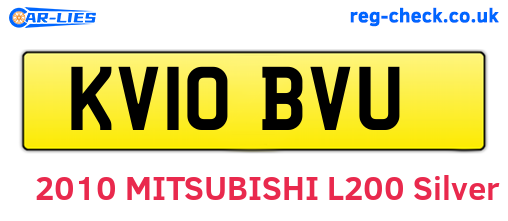 KV10BVU are the vehicle registration plates.