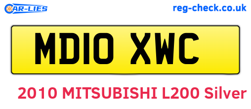 MD10XWC are the vehicle registration plates.