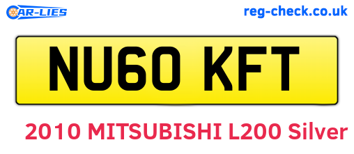 NU60KFT are the vehicle registration plates.