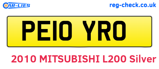 PE10YRO are the vehicle registration plates.