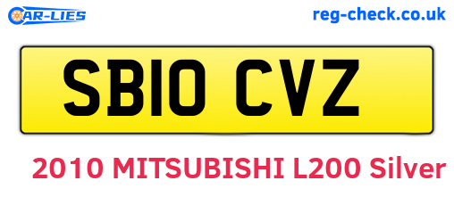 SB10CVZ are the vehicle registration plates.