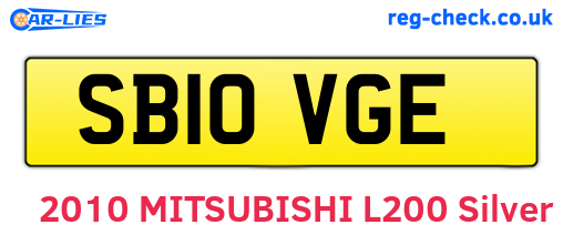 SB10VGE are the vehicle registration plates.