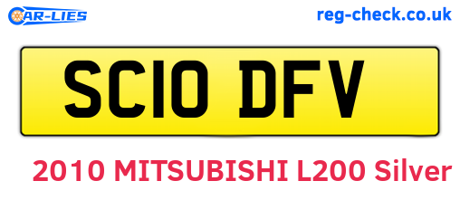 SC10DFV are the vehicle registration plates.