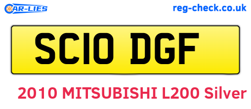 SC10DGF are the vehicle registration plates.
