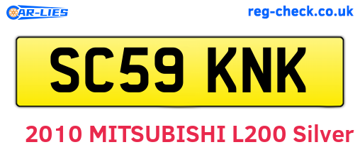 SC59KNK are the vehicle registration plates.