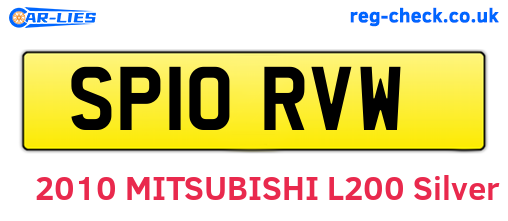 SP10RVW are the vehicle registration plates.