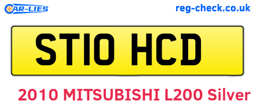 ST10HCD are the vehicle registration plates.
