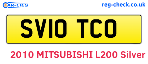 SV10TCO are the vehicle registration plates.