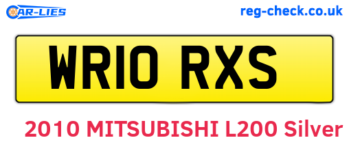 WR10RXS are the vehicle registration plates.