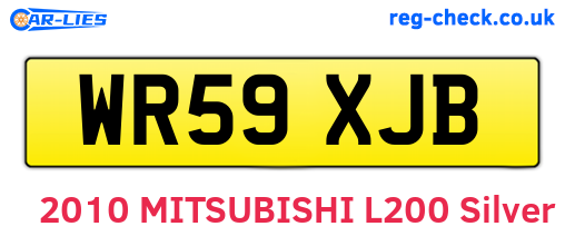 WR59XJB are the vehicle registration plates.