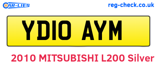 YD10AYM are the vehicle registration plates.