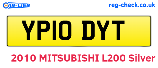 YP10DYT are the vehicle registration plates.